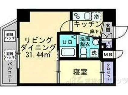 MCOURT関大前(1K/3階)の間取り写真