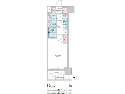 BPRレジデンス天満橋(1K/9階)の間取り写真