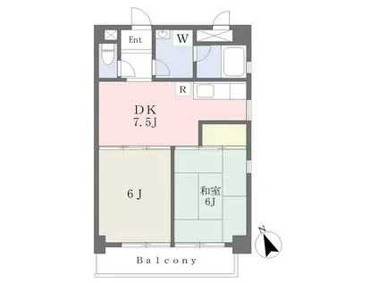 メゾン・ハマ(2DK/3階)の間取り写真