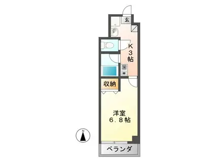 MIKIYA ワンルームマンション(1K/4階)の間取り写真