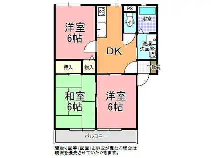 ルミエール(3DK/2階)の間取り写真