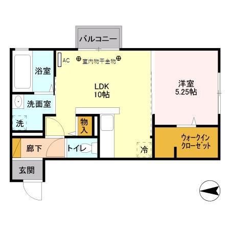 WIT EIGHT(1LDK/2階)の間取り写真