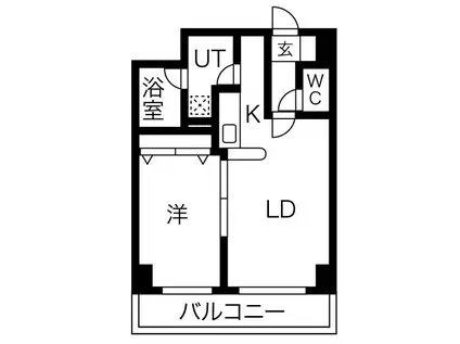 キャロット13(1LDK/2階)の間取り写真