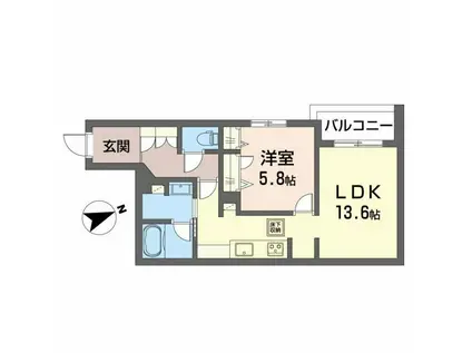 リオリエント加納本町(1LDK/1階)の間取り写真