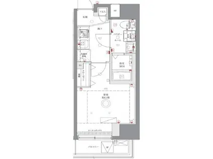 AZEST川崎大師III(1K/4階)の間取り写真