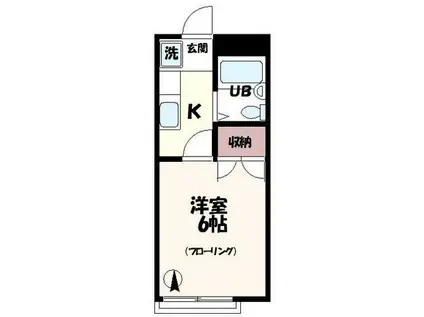 12クレイドル(1K/2階)の間取り写真