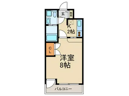 エステートモア別府(1K/11階)の間取り写真