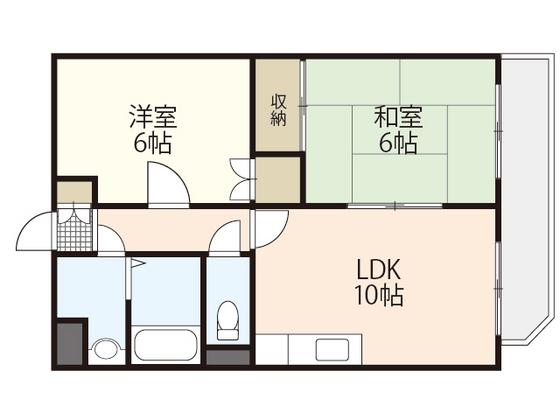洋光マンション(2LDK/2階)の間取り写真