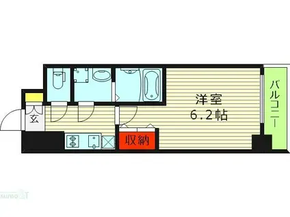 エスリード大阪京橋フロレゾン(1K/7階)の間取り写真