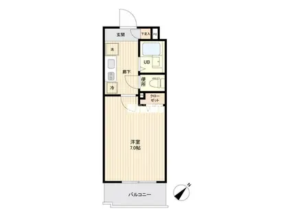 ザ・レジデンス行徳II(1K/2階)の間取り写真