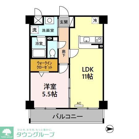 ロイヤルアベニュー(1LDK/5階)の間取り写真