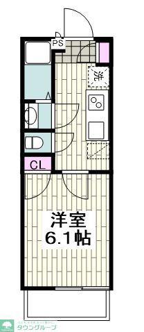 クレイノラ メゾン根岸(1K/2階)の間取り写真