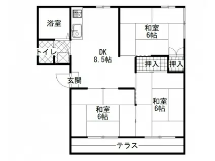 コーポ佐々木(3DK/1階)の間取り写真