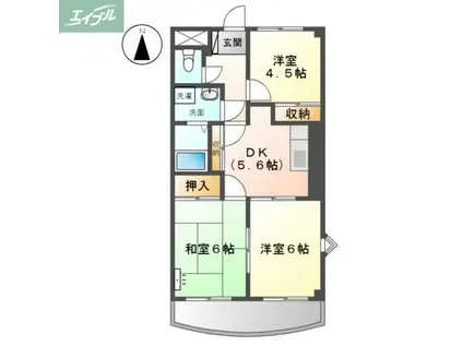 EVE下中野(3DK/4階)の間取り写真