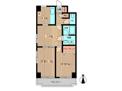 シティハイツ両国(2LDK/9階)の間取り写真