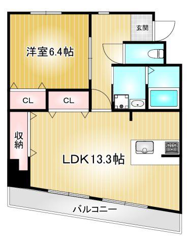円上ヒルサイド(1LDK/3階)の間取り写真
