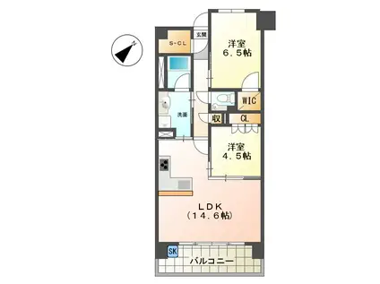 プレミスト四日市駅前(2LDK/3階)の間取り写真