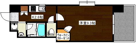 VINS ROCHE(1K/8階)の間取り写真