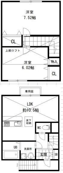 メゾネットひめじ別所(2LDK/1階)の間取り写真