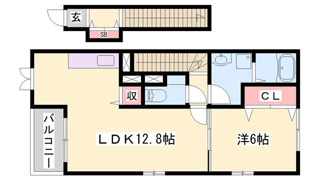 ショウショウ(1LDK/2階)の間取り写真