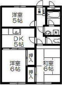 イル・デ・パン八木山南(3DK/1階)の間取り写真