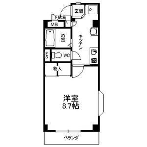 クオーレ前山(1K/3階)の間取り写真