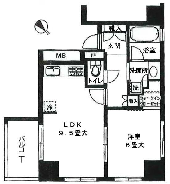クオリア文京根津(1LDK/7階)の間取り写真