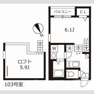 クレール城西(1K/1階)の間取り写真