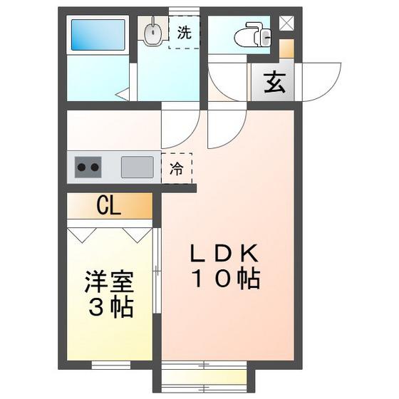 CARINO(1LDK/1階)の間取り写真