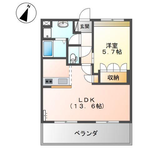 レ・セーナ(1LDK/3階)の間取り写真