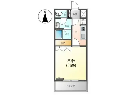 ライラック(1K/2階)の間取り写真