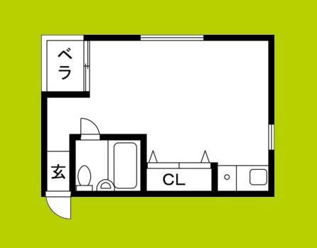 ルーブル(ワンルーム/5階)の間取り写真