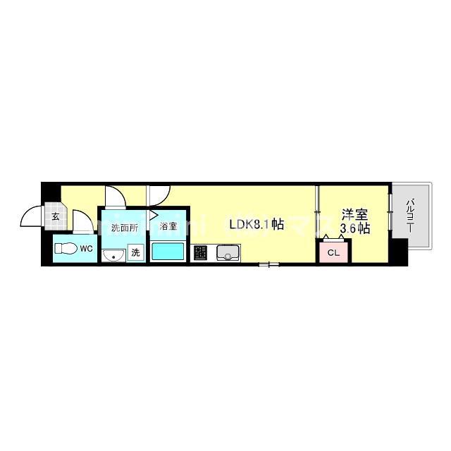 ART TENNOUJI(1LDK/6階)の間取り写真