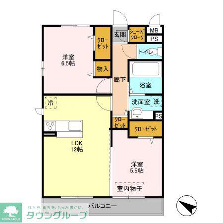 エス・ストーク(2LDK/3階)の間取り写真