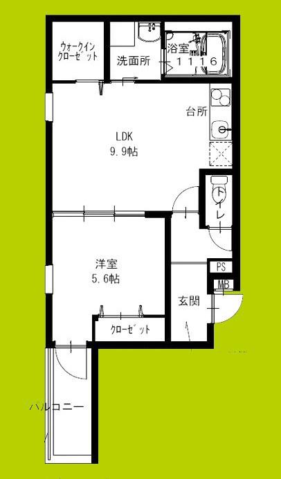 フジパレス高石駅南I番館(1LDK/2階)の間取り写真