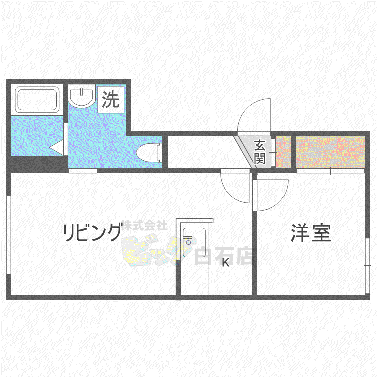 ブランノワール南郷(1LDK/3階)の間取り写真