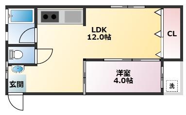 クリーンハイツ大原(1LDK/3階)の間取り写真