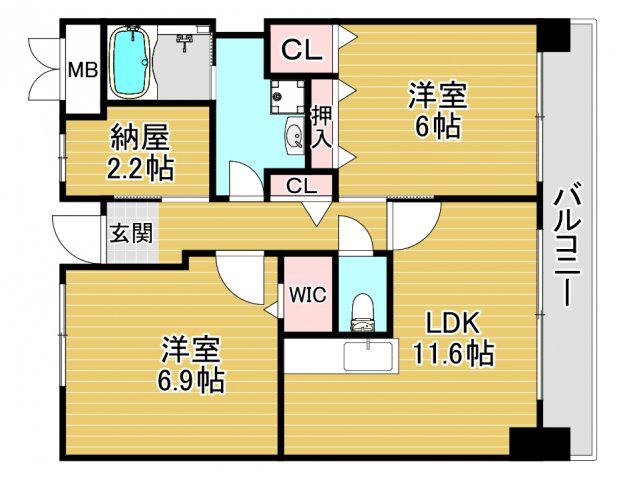 ラフィーネフォレスタ(2SLDK/2階)の間取り写真