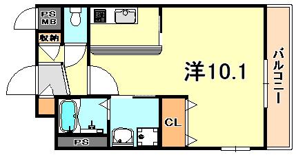 メゾンエフKAMISAWA(ワンルーム/4階)の間取り写真