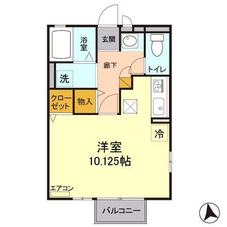 グランサンク(ワンルーム/1階)の間取り写真