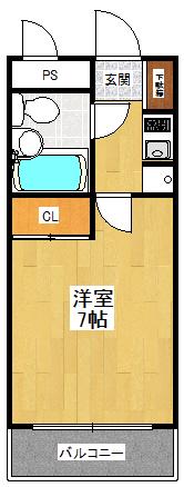 ダイドーメゾン園田2(1K/4階)の間取り写真