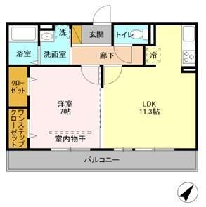 シャルマンK・S(1LDK/3階)の間取り写真