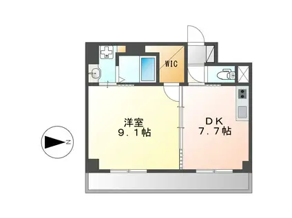 CASONE ASSO(1DK/7階)の間取り写真