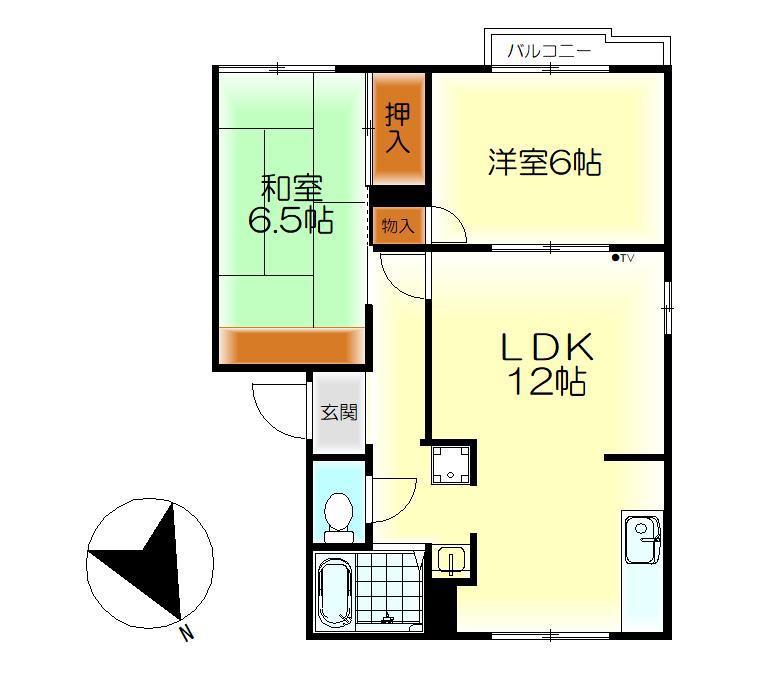 本庄ハイツ 本庄レジデンスII(2LDK/2階)の間取り写真