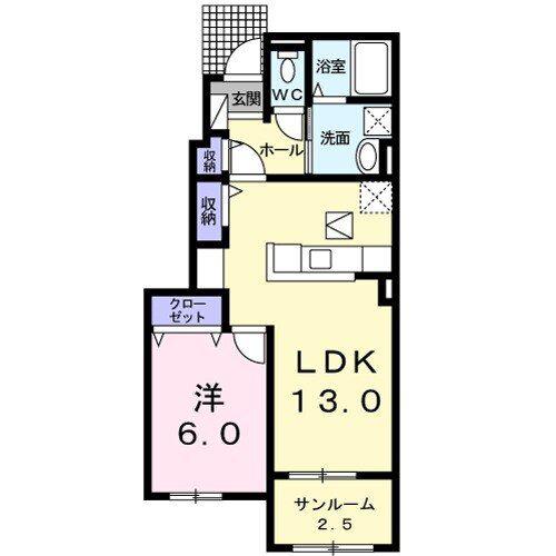 ラナハウス 30 II(1LDK/1階)の間取り写真