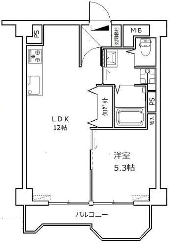 チサンマンション第一江坂(1LDK/5階)の間取り写真