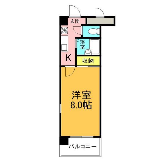 LILY-BEさくら(1K/7階)の間取り写真