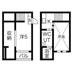 リデンテ辰巳(1K/2階)の間取り写真