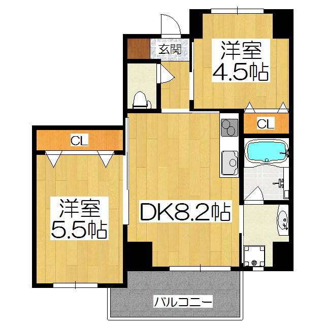 LATTICE HIGASHINO ANNEX(2DK/3階)の間取り写真