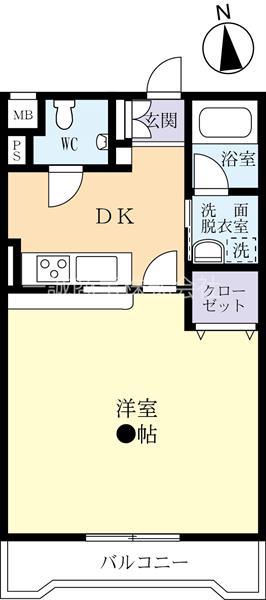ロフォス白梅(1DK/2階)の間取り写真